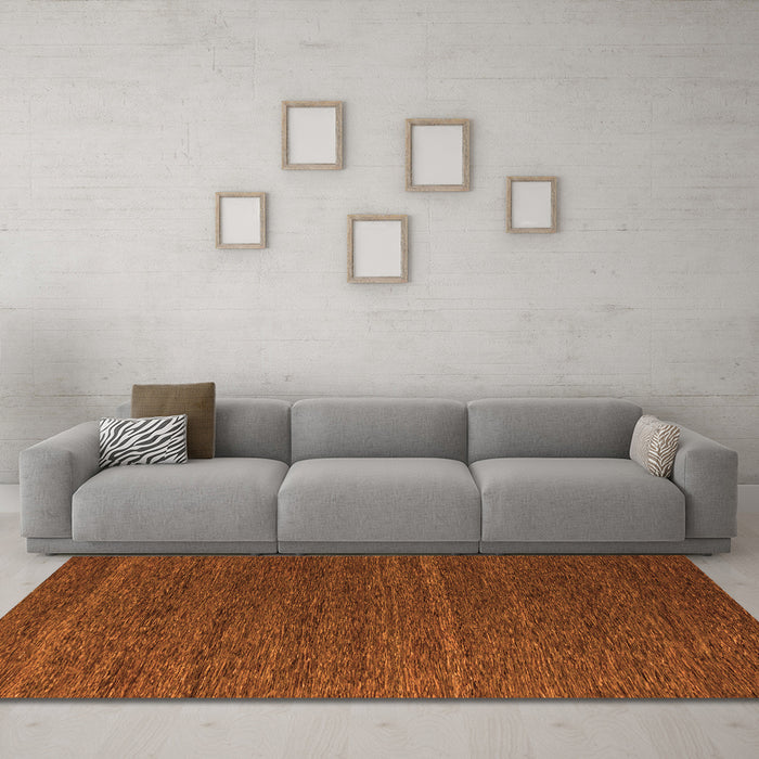 Machine Washable Abstract Orange Modern Area Rugs in a Living Room, wshabs5556org