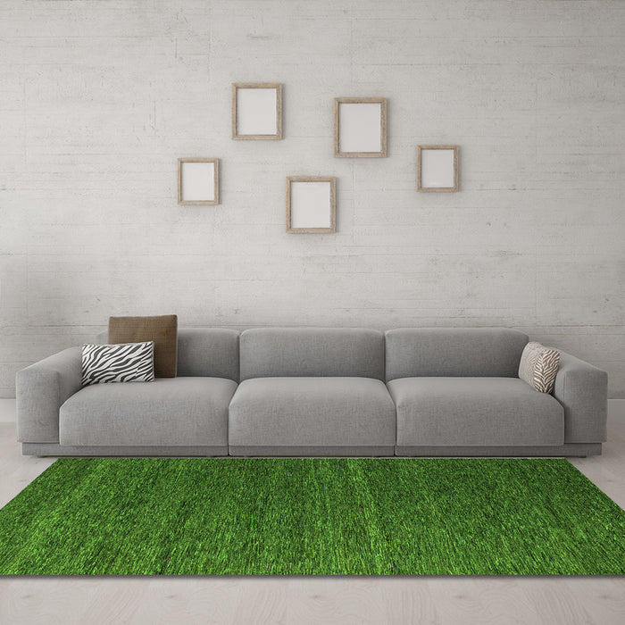 Machine Washable Abstract Green Modern Area Rugs in a Living Room,, wshabs5556grn