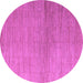 Round Machine Washable Abstract Purple Modern Area Rugs, wshabs5557pur