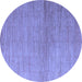 Round Machine Washable Abstract Blue Modern Rug, wshabs5557blu