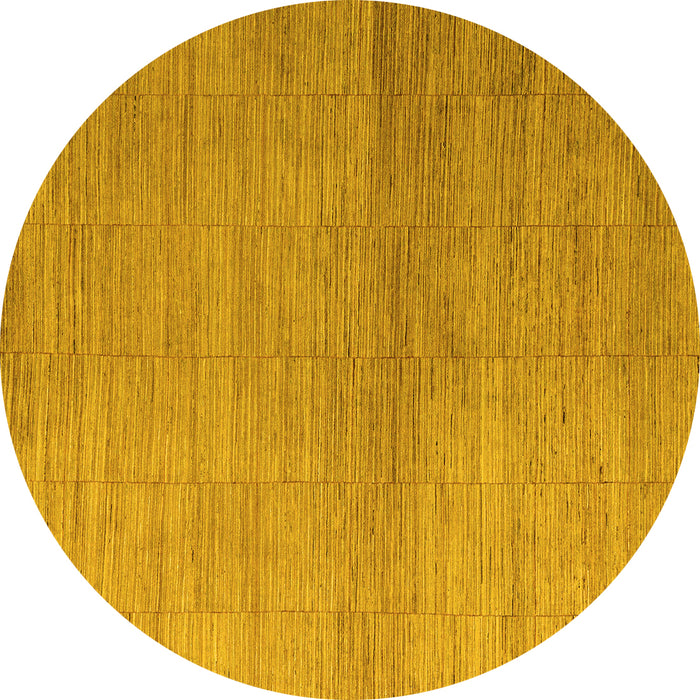 Round Abstract Yellow Modern Rug, abs5557yw