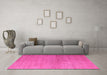 Machine Washable Abstract Pink Modern Rug in a Living Room, wshabs5557pnk