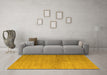 Machine Washable Abstract Yellow Modern Rug in a Living Room, wshabs5557yw