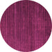 Round Machine Washable Abstract Pink Modern Rug, wshabs5558pnk