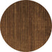 Round Abstract Brown Modern Rug, abs5558brn