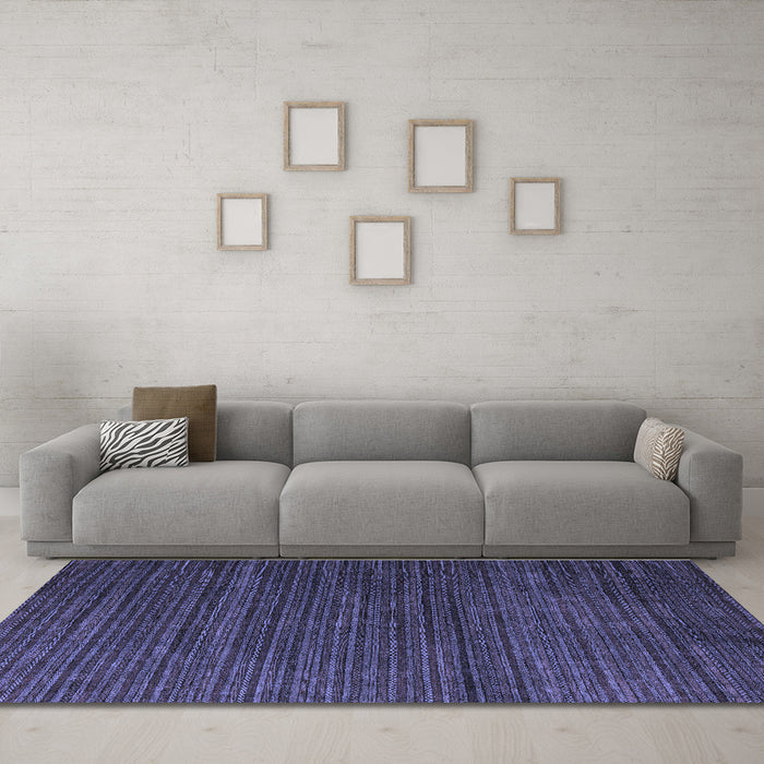 Machine Washable Abstract Blue Modern Rug in a Living Room, wshabs5558blu