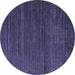 Round Abstract Blue Modern Rug, abs5558blu