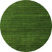 Round Abstract Green Modern Rug, abs5558grn