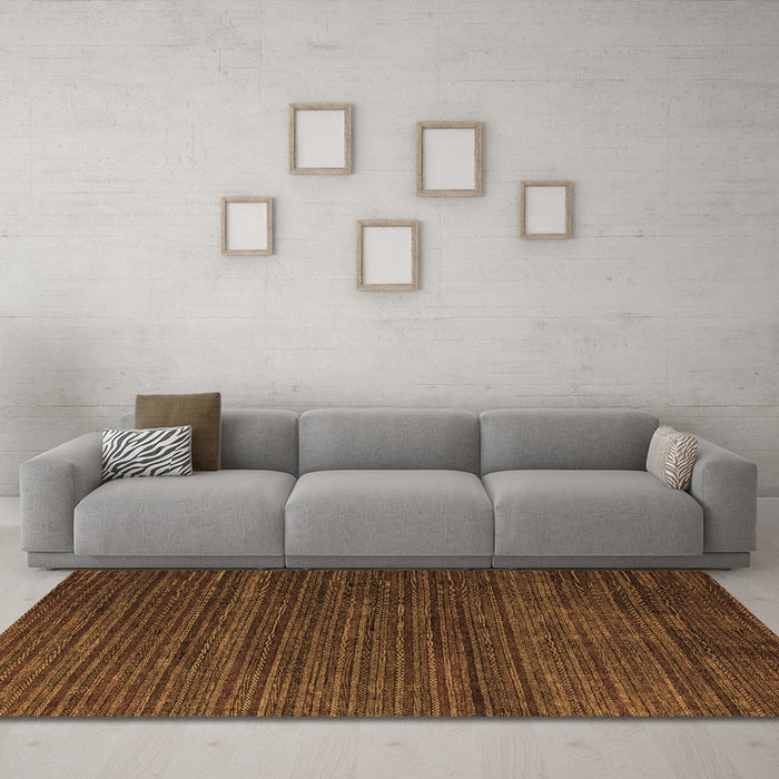 Machine Washable Abstract Brown Modern Rug in a Living Room,, wshabs5558brn
