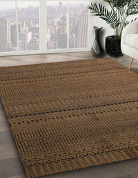 Abstract Light Brown Modern Rug, abs5559