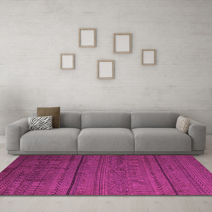 Machine Washable Abstract Pink Modern Rug in a Living Room, wshabs5559pnk