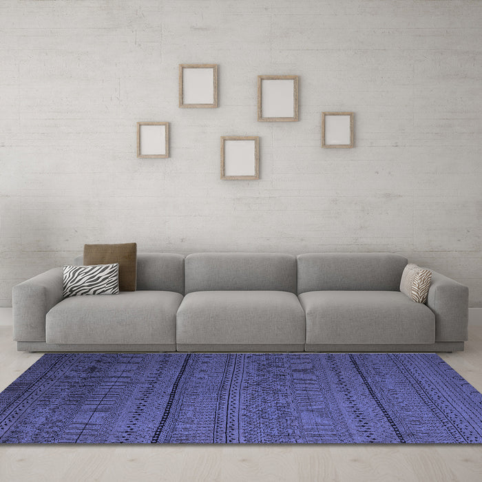Machine Washable Abstract Blue Modern Rug in a Living Room, wshabs5559blu