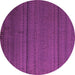 Round Abstract Purple Modern Rug, abs5559pur