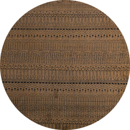 Round Machine Washable Abstract Light Brown Rug, wshabs5559