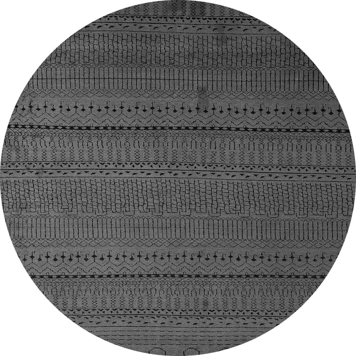 Round Machine Washable Abstract Gray Modern Rug, wshabs5559gry