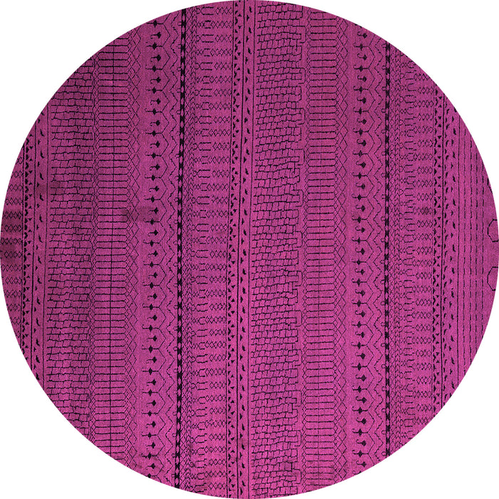 Round Machine Washable Abstract Pink Modern Rug, wshabs5559pnk