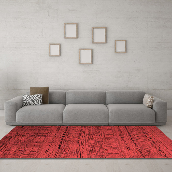 Modern Red Washable Rugs