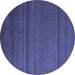 Round Abstract Blue Modern Rug, abs5559blu