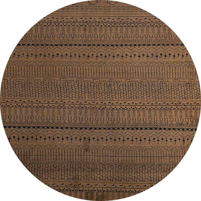 Round Abstract Light Brown Modern Rug, abs5559