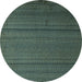 Round Abstract Light Blue Modern Rug, abs5559lblu