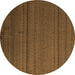 Round Abstract Brown Modern Rug, abs5559brn