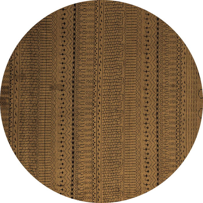 Round Machine Washable Abstract Brown Modern Rug, wshabs5559brn