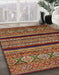 Machine Washable Abstract Saffron Red Rug in a Family Room, wshabs555