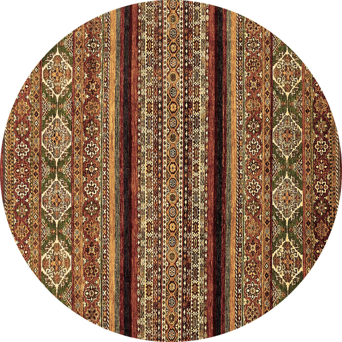 Round Abstract Brown Modern Rug, abs555brn