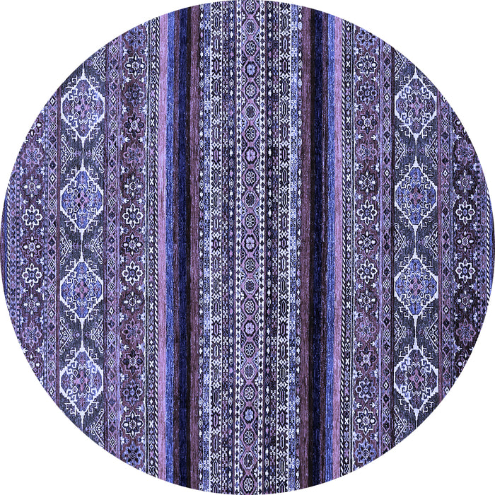 Round Machine Washable Abstract Blue Modern Rug, wshabs555blu