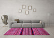 Machine Washable Abstract Pink Modern Rug in a Living Room, wshabs555pnk