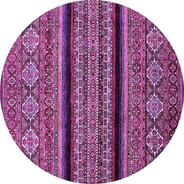 Round Machine Washable Abstract Purple Modern Area Rugs, wshabs555pur