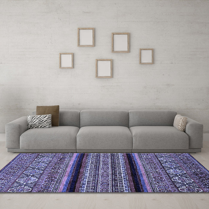 Machine Washable Abstract Blue Modern Rug in a Living Room, wshabs555blu
