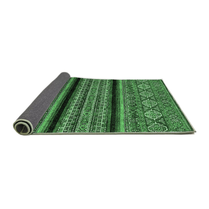 Sideview of Abstract Emerald Green Modern Rug, abs555emgrn
