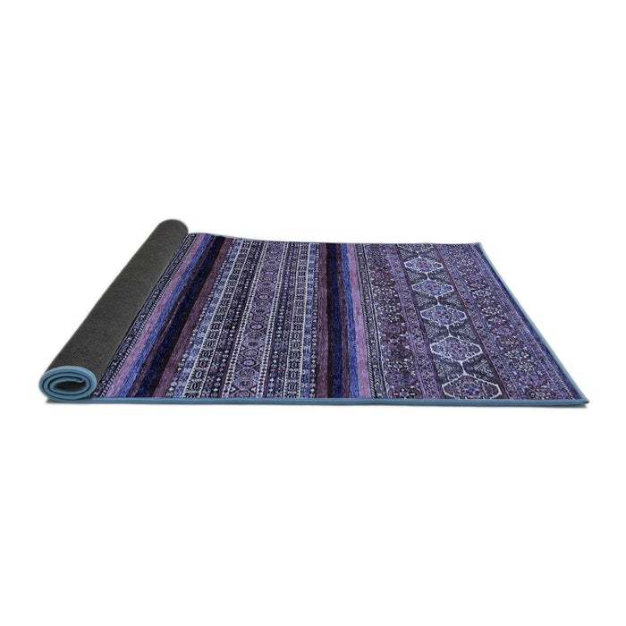 Sideview of Abstract Blue Modern Rug, abs555blu