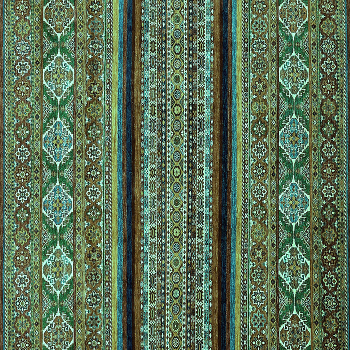 Square Machine Washable Abstract Turquoise Modern Area Rugs, wshabs555turq