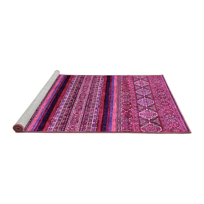 Sideview of Machine Washable Abstract Pink Modern Rug, wshabs555pnk