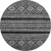 Round Abstract Gray Modern Rug, abs555gry