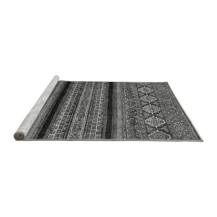 Sideview of Machine Washable Abstract Gray Modern Rug, wshabs555gry