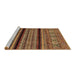 Sideview of Machine Washable Abstract Brown Modern Rug, wshabs555brn