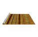 Sideview of Machine Washable Abstract Yellow Modern Rug, wshabs555yw