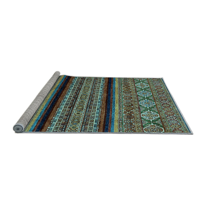 Sideview of Machine Washable Abstract Light Blue Modern Rug, wshabs555lblu