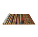 Sideview of Machine Washable Abstract Saffron Red Rug, wshabs556