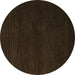 Round Abstract Brown Modern Rug, abs5560brn