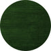 Round Machine Washable Abstract Green Modern Area Rugs, wshabs5560grn