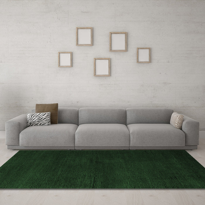 Machine Washable Abstract Emerald Green Modern Area Rugs in a Living Room,, wshabs5560emgrn