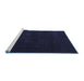 Sideview of Machine Washable Abstract Blue Modern Rug, wshabs5560blu