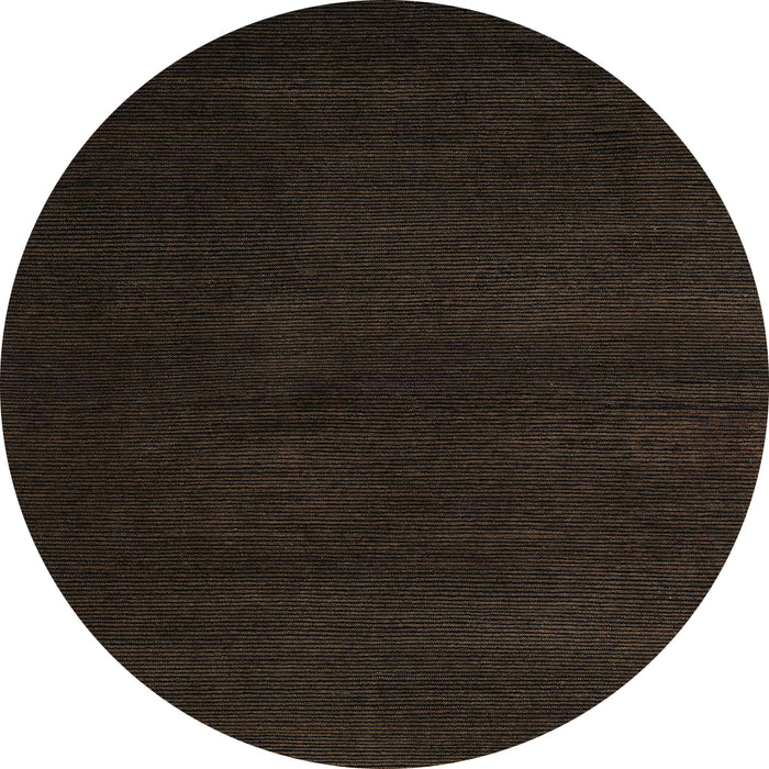 Round Abstract Chocolate Brown Modern Rug, abs5560
