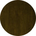 Round Abstract Yellow Modern Rug, abs5560yw