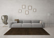 Machine Washable Abstract Brown Modern Rug in a Living Room,, wshabs5560brn