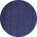 Round Abstract Blue Modern Rug, abs5561blu